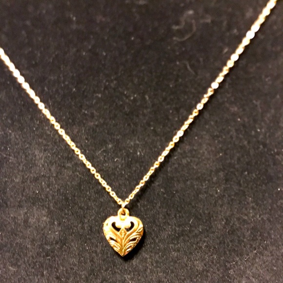 Pendentif Cœur En Plaqué Or Vintage Style Années 70 - Longueur 2,5 Cm - Neuf Avec Étiquette